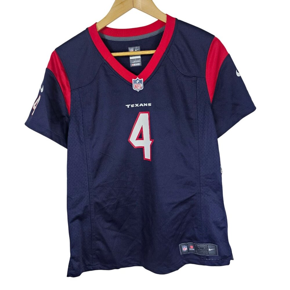 Nike Texans On-Field Jersey Deshaun Watson #4 Womens L Navy/Red NFL Football